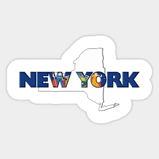 New York Colored State Letters Sticker